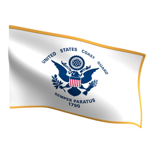 Coast Guard Indoor Flag with Pole Hem and Fringe