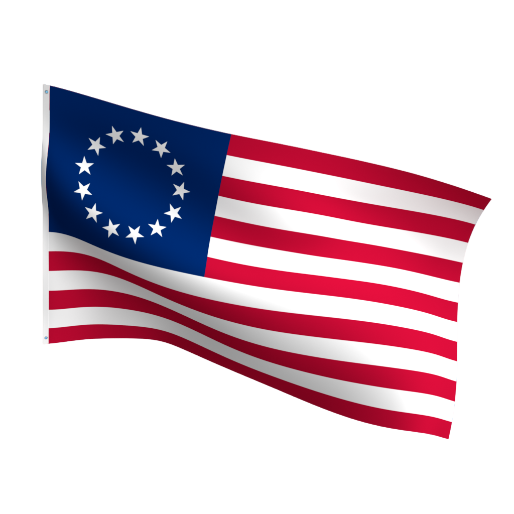 Historic Betsy Ross Flag made in the USA, fade-resistant nylon