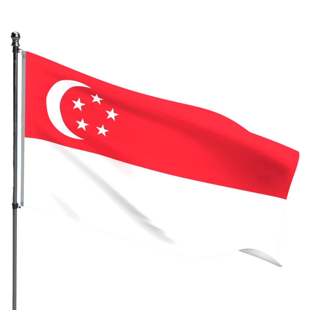 Singapore Flag – Outdoor and Indoor Nylon Singapore Flag for Display