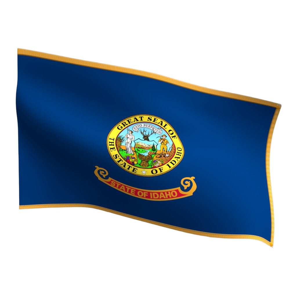 Idaho Indoor Flag with Pole Hem & Fringe
