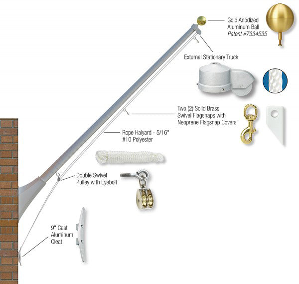 Outrigger Wall Mounted Flagpole