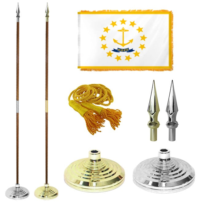 Rhode Island State Flag Presentation Set – Indoor Flag Presentation Set for Ceremonial Display