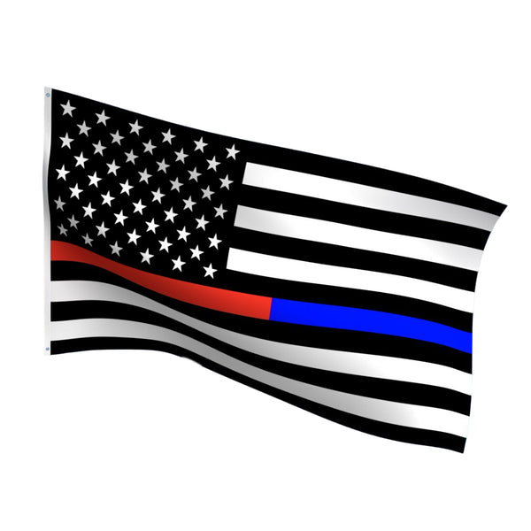 American flag with thin red and blue lines