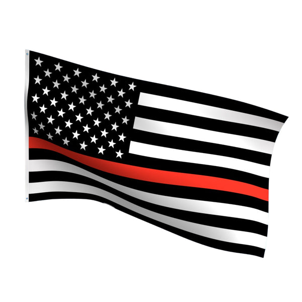 American flag with a thin red line for firefighters