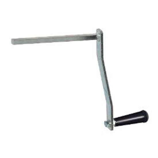 Metal lever with a handle on a white background