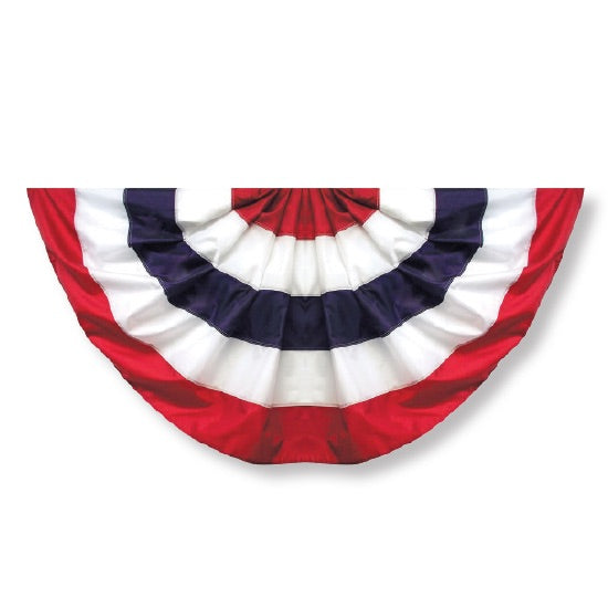 American Flag Fan Drapes – Pleated Bunting with Stars or Plain