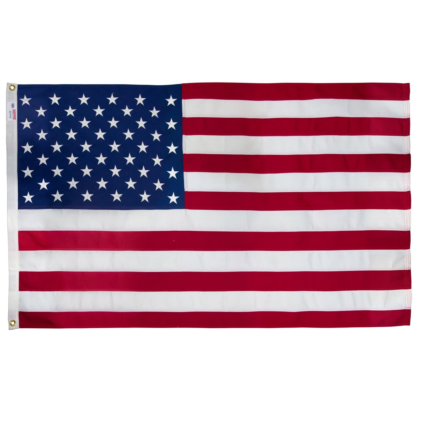 American flag with stars and stripes on a white background