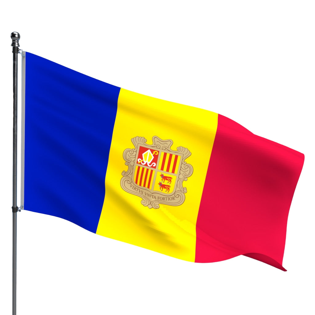 U24 Écusson drapeau de l'Andorra - Thermocollant - 9 x 6 cm