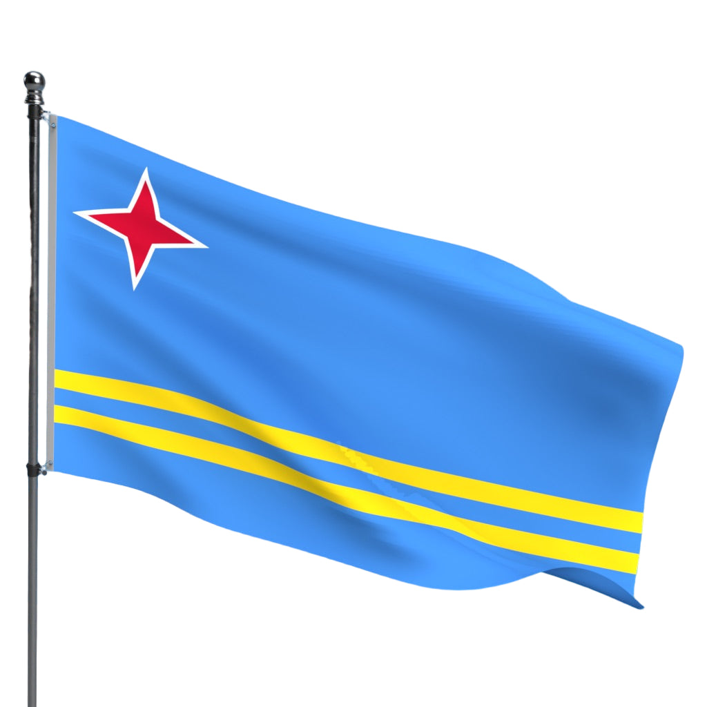 Aruba Flag – Outdoor and Indoor Nylon Aruba Flag for Display