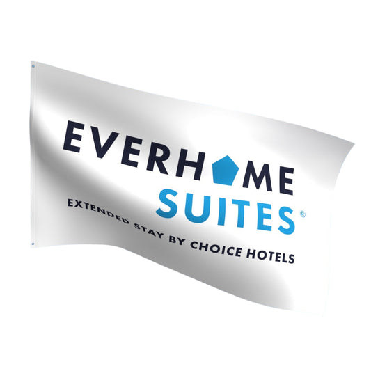 Everhome Suites Flag - Blue Background – Durable Outdoor Flag Made in the USA