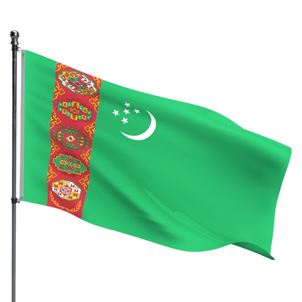 Turkmenistan Flag – Outdoor and Indoor Nylon Turkmenistan Flag for Display