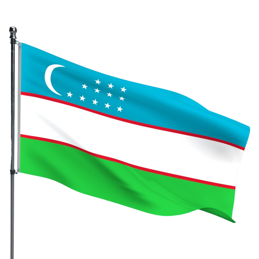 Uzbekistan Flag – Outdoor and Indoor Nylon Uzbekistan Flag for Display
