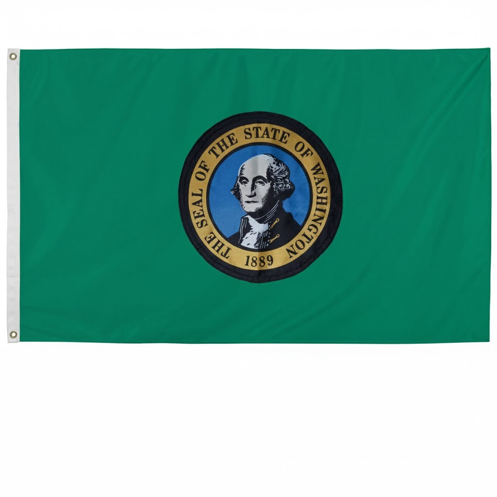 American Flag + Washington Polyester Flag Bundle