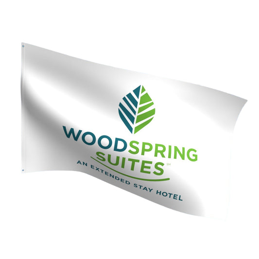 Woodspring Suites Flag - White Background – Durable Outdoor Flag Made in the USA