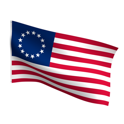 Historic Betsy Ross Flag made in the USA, fade-resistant nylon