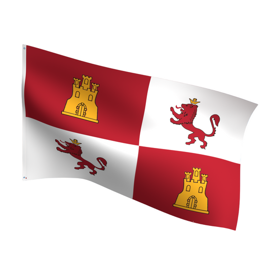 Spanish Colonial Lions and Castles flag, fade-resistant nylon