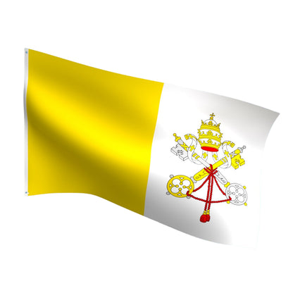 Flag of the Vatican City with emblem 