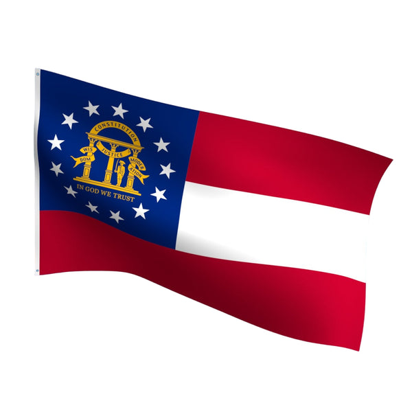 Durable outdoor nylon Georgia state flag with reinforced stitching and brass grommets