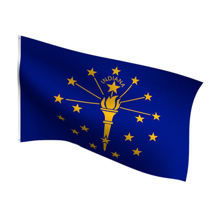 Durable outdoor nylon Indiana state flag with reinforced stitching and brass grommets