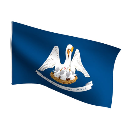 Durable outdoor nylon Louisiana state flag with reinforced stitching and brass grommets