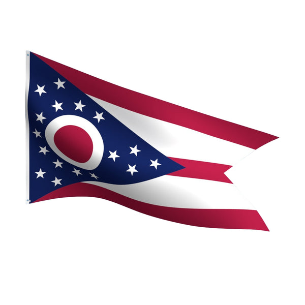 Durable outdoor nylon Ohio state flag with reinforced stitching and brass grommets