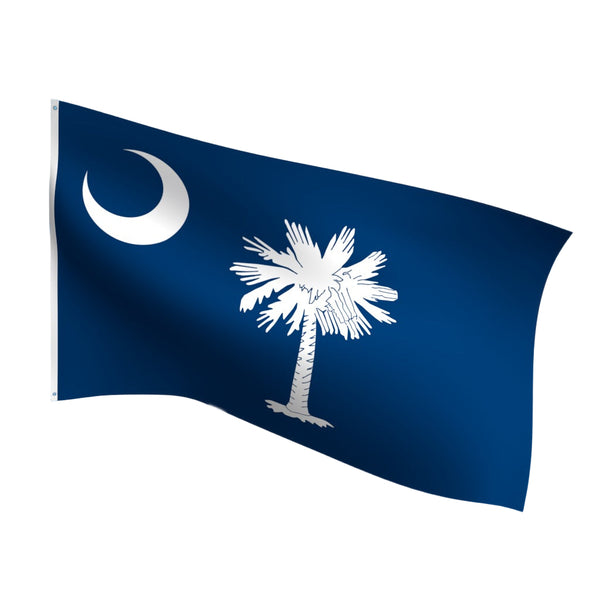 Durable outdoor nylon South Carolina state flag with reinforced stitching and brass grommets