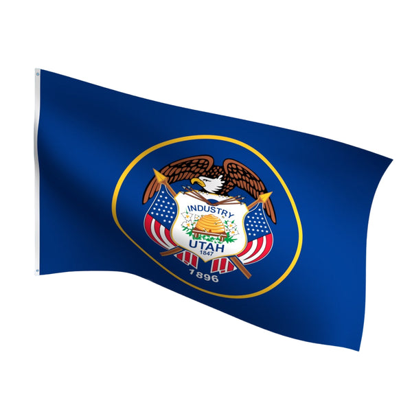 Durable outdoor nylon Utah state flag with reinforced stitching and brass grommets