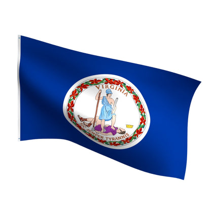 Durable outdoor nylon Virginia state flag with reinforced stitching and brass grommets