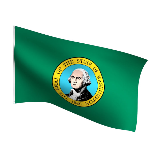 Durable outdoor nylon Washington state flag with reinforced stitching and brass grommets