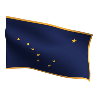 Alaska Indoor Flag with Pole Hem &amp; Fringe