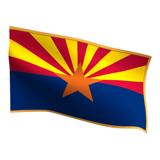 Airzona State Flag with Pole Hem sleeve and gold fringe