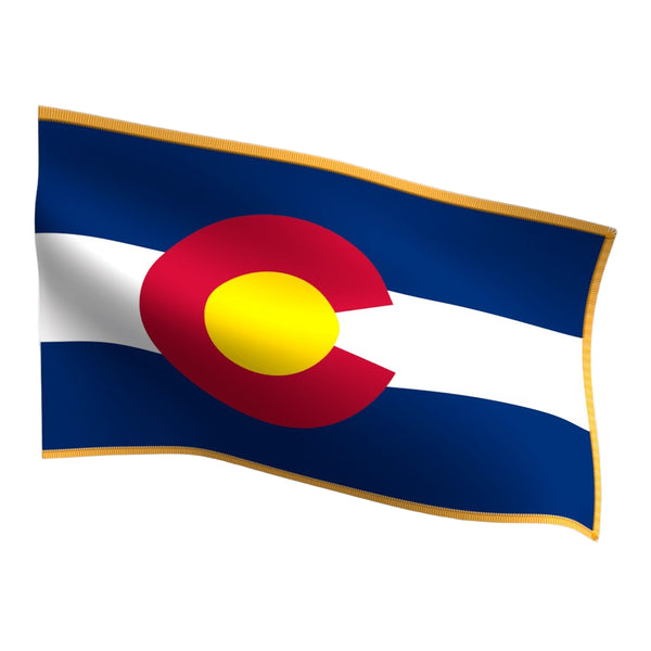 Colorado Indoor Flag with Pole Hem & Fringe