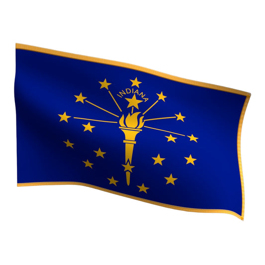 Indiana Indoor Flag with Pole Hem & Fringe
