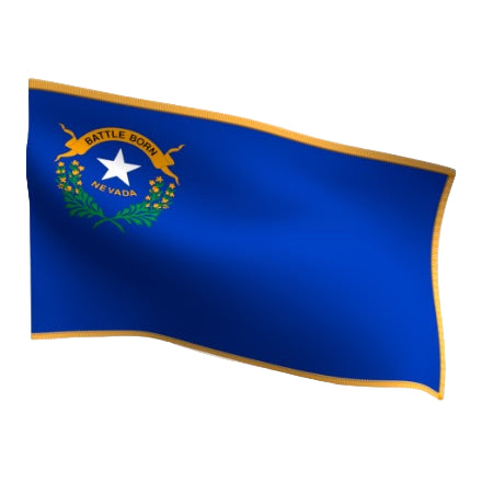 Nevada Indoor Flag with Pole Hem & Gold Fringe