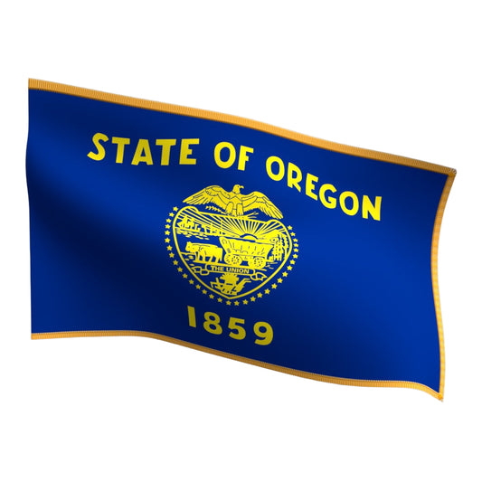 Oregon Indoor Flag with Pole Hem & Fringe