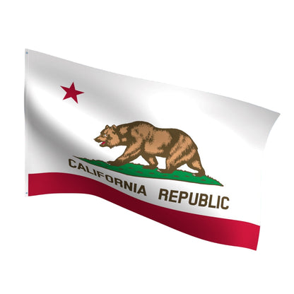 Durable outdoor nylon California state flag with reinforced stitching and brass grommets