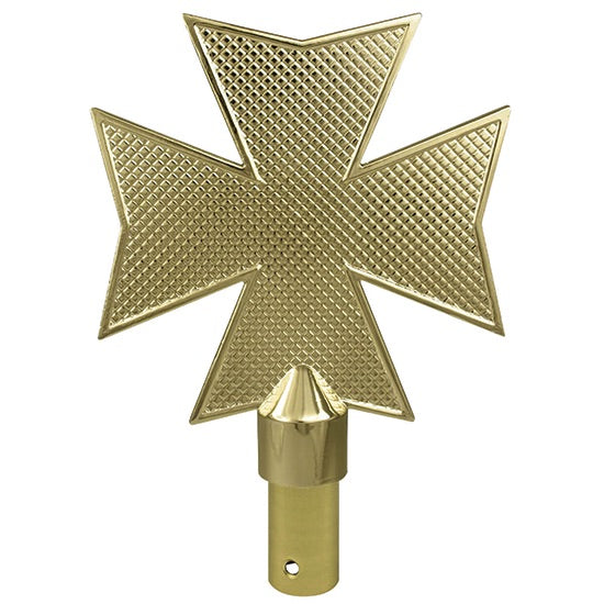 Maltese Brass Cross with Ferrule – Brass Flagpole Topper for Indoor and Outdoor Displays