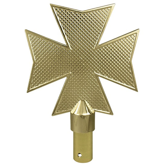 Maltese Brass Cross with Ferrule – Brass Flagpole Topper for Indoor and Outdoor Displays