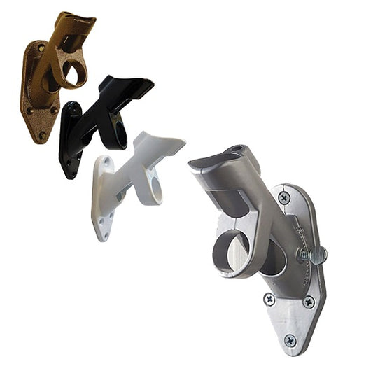 Heavy Duty Aluminum 2-Way Flagpole Bracket | Black, Silver, White, Copper Finishes