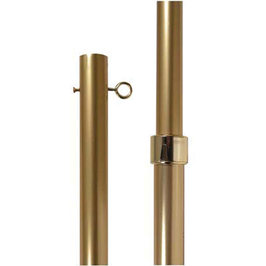 Adjustable Aluminum Gold Flagpole 5' to 9.5'