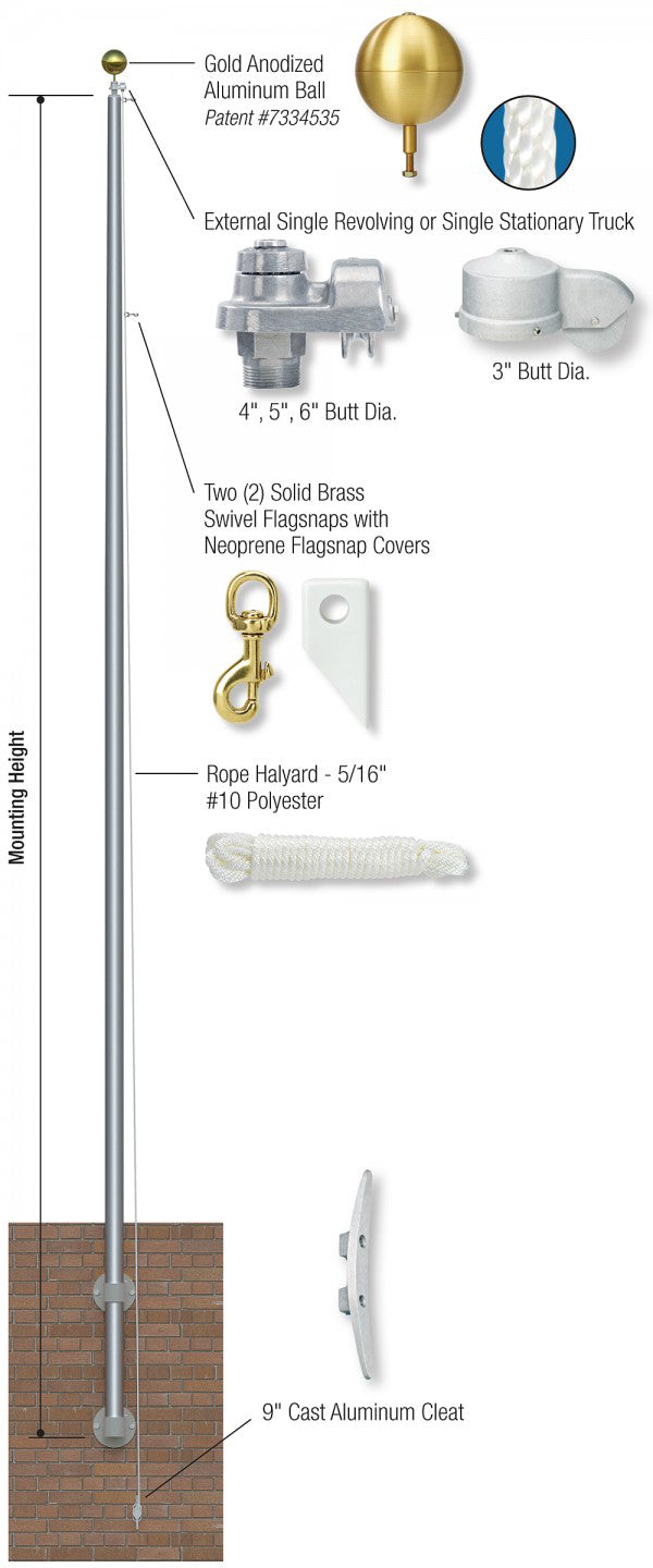 Vertical Wall Mounted Flagpole