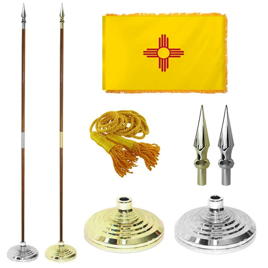 New Mexico State Flag Presentation Set – Indoor Flag Presentation Set for Ceremonial Display