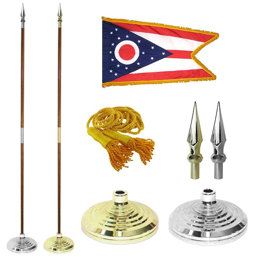 Ohio State Flag Presentation Set – Indoor Flag Presentation Set for Ceremonial Display