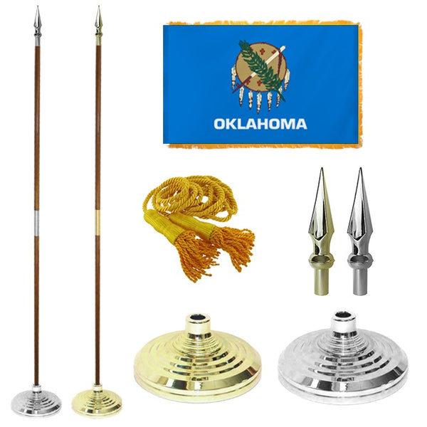 Oklahoma State Flag Presentation Set – Indoor Flag Presentation Set for Ceremonial Display