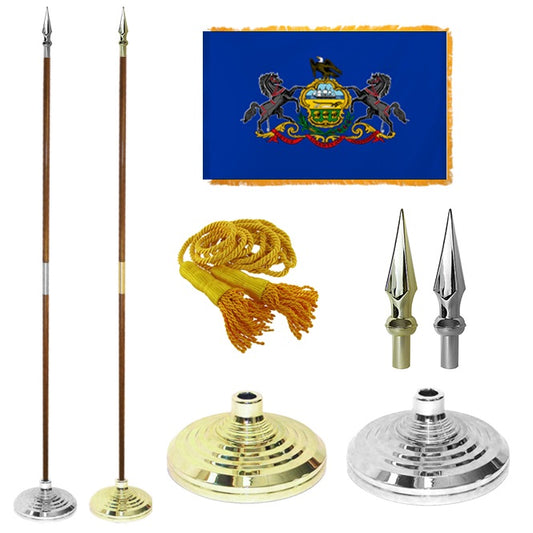 Pennsylvania State Flag Presentation Set – Indoor Flag Presentation Set for Ceremonial Display