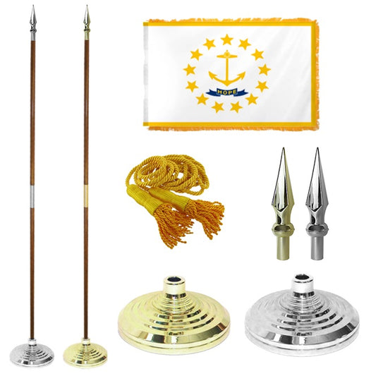 Rhode Island State Flag Presentation Set – Indoor Flag Presentation Set for Ceremonial Display