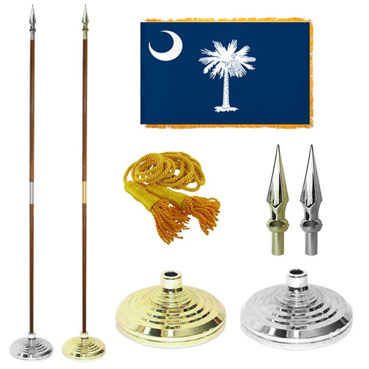 South Carolina State Flag Presentation Set – Indoor Flag Presentation Set for Ceremonial Display