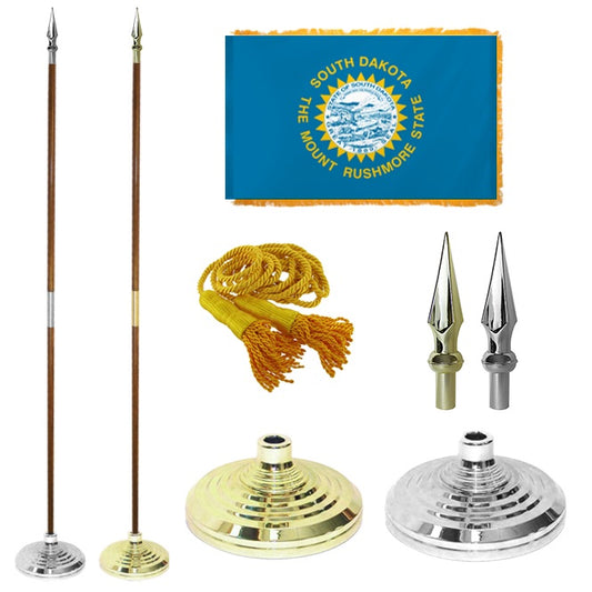 South Dakota State Flag Presentation Set – Indoor Flag Presentation Set for Ceremonial Display