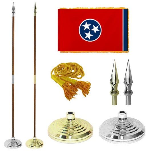 Tennessee State Flag Presentation Set – Indoor Flag Presentation Set for Ceremonial Display