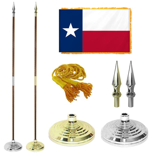 Texas State Flag Presentation Set – Indoor Flag Presentation Set for Ceremonial Display